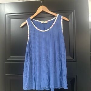 Velvet by Graham & Spencer Periwinkle Blue Sleeveless Tank with Striped Trim